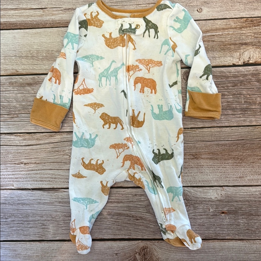 Cloud Island White and Orange Footies One Piece
